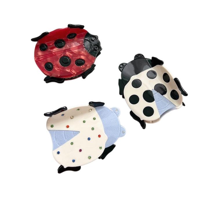 Medium Ladybug Acetate Hair Claw Clip for Back of Head