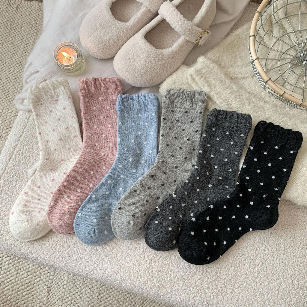 New Product Bubble Sweet Girl Point In The Wild East Gate Wave Pile Socks Wool Socks Children Tube