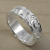 New Trendy Engraved Flower Leaf Pattern Women Wedding Band Rings Romantic Accessories for Lover Versatile Fashion Jewelry