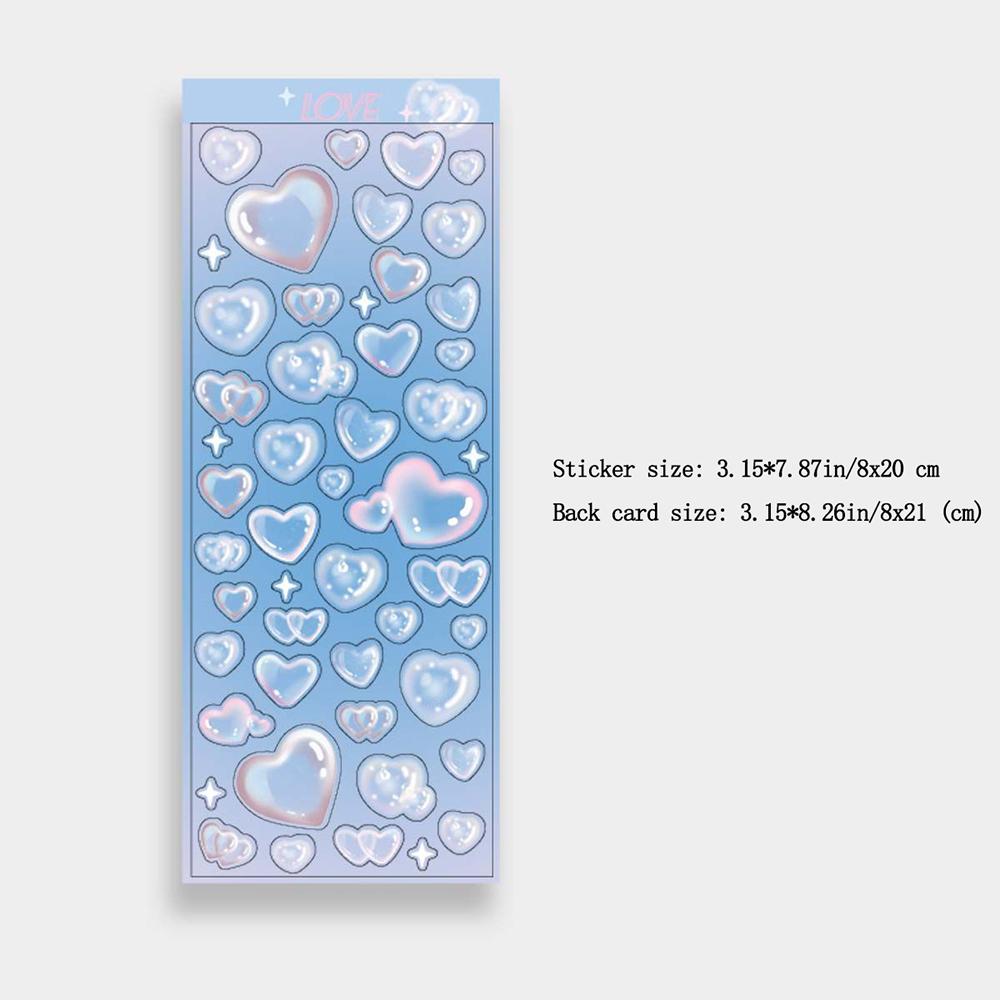 Korean Stickers Wholesale Original Transparent Bubble Ins Style Cute Hand Account with Card Stickers