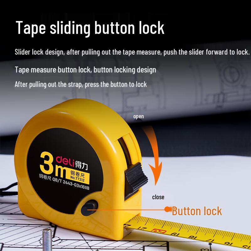 Deli Magnetic Locking Steel Tape Measure