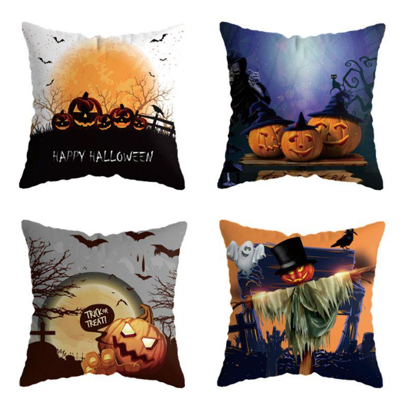 Halloween Themed Cushion Cover With Super Soft Short-pile Velour Material