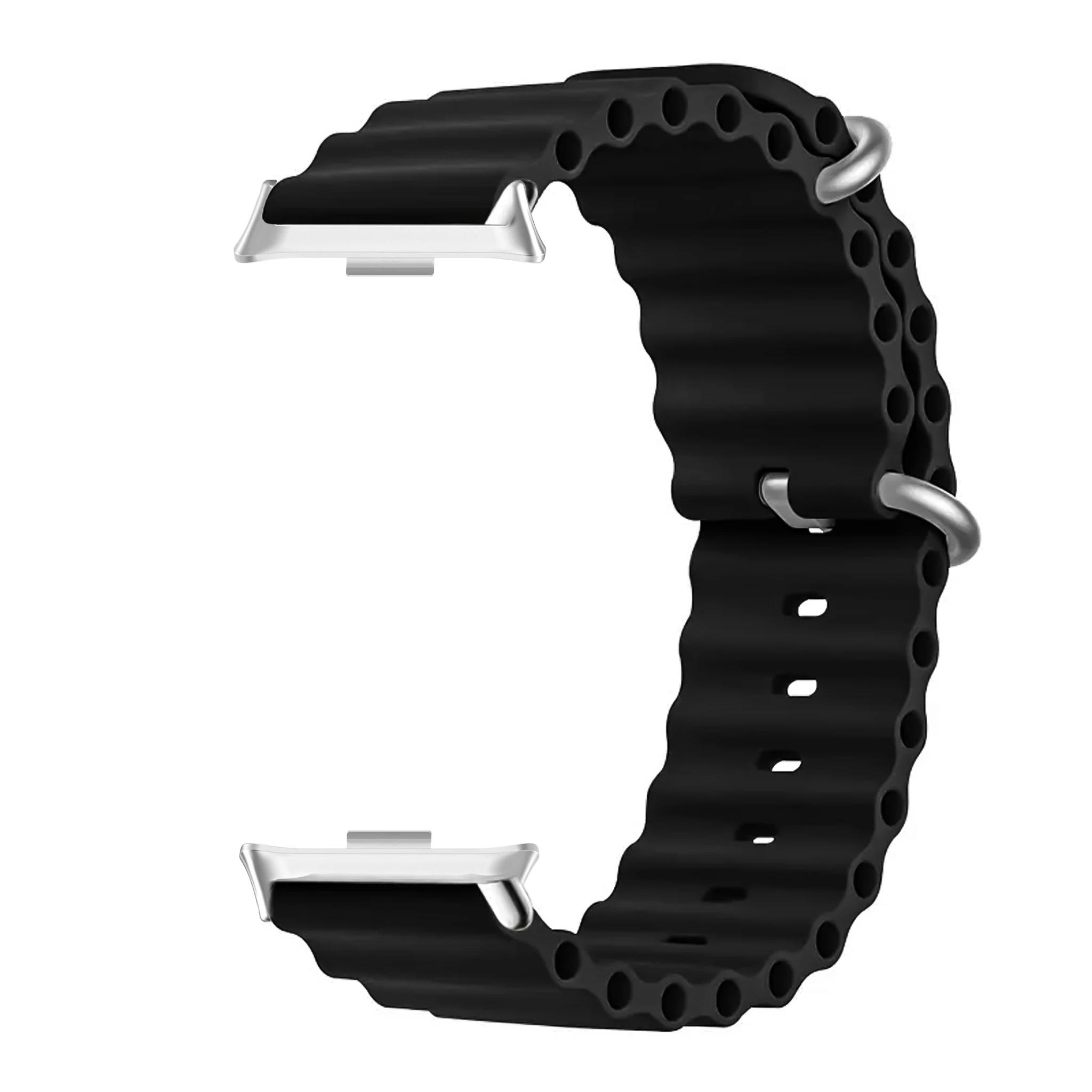 

Ocean силиконовый ремешок браслет для Xiaomi Band Pro 8 Pro/Redmi Watch 5 4 Band Smartwatch браслеты спортивные ремешки аксессуары Correa Belt watch strap чёрный