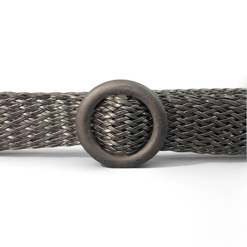 Korean Style Retro Wood Buckle Woven Belt for Women - Versatile Fashion Accessory