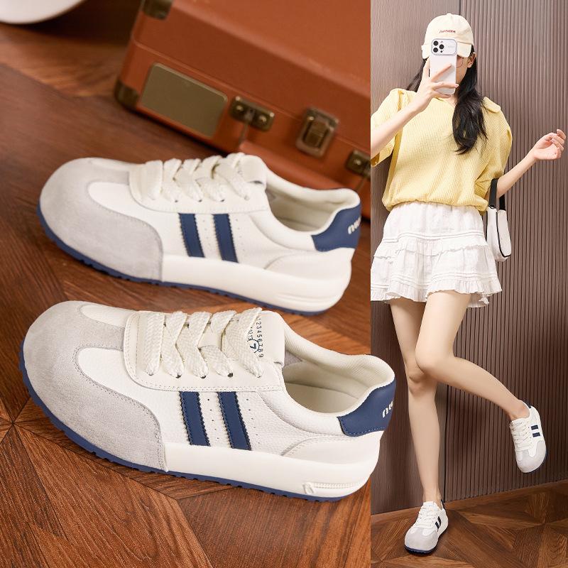 Platform-soled German training shoes women's 2025 spring and summer new casual leather board shoes popular bag-soled shoes fashionable versatile