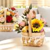 Mini Miniature Dollhouse Basket Handmade Tassel Style Hand Woven Basket DIY Paper Vine Handheld Flower Basket