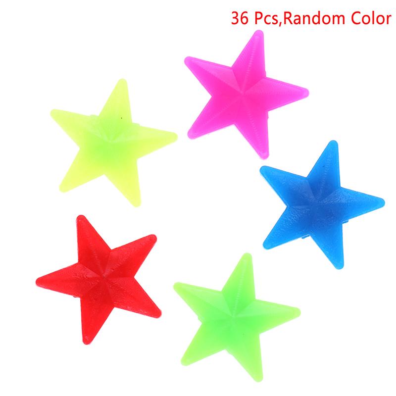 36 Pcs Bicycle Bike Wheel Spoke Plastic Star Children Clip Colored Decoration