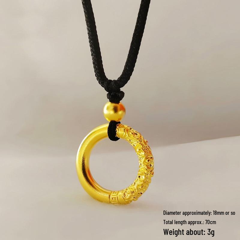 

Высококачественное кольцо из имитированного золота и кулон в виде пряжки мира с отделкой под древнее пескоструйное золото для мужчин и женщин