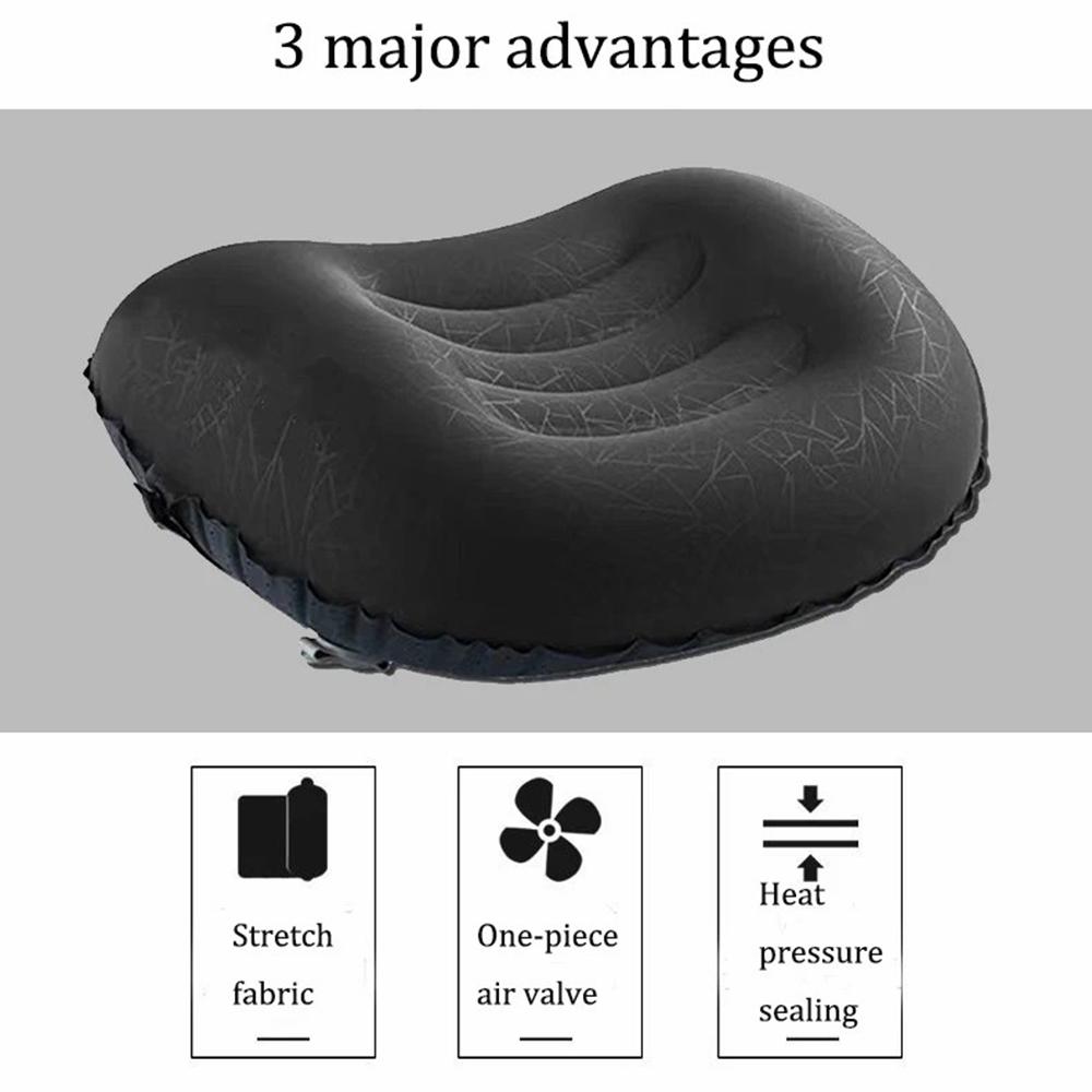 

GM-SIP10 Inflatable Camping Pillows Fabric+TPU Blow Up Air Pillow with Strap for Camping Hiking Blue