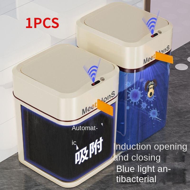 20/16L Smart Garbage Can Home Sensing Automatic Living Room Kitchen Toilet Toilet Waterproof with Cover Blue Light Antibacterial