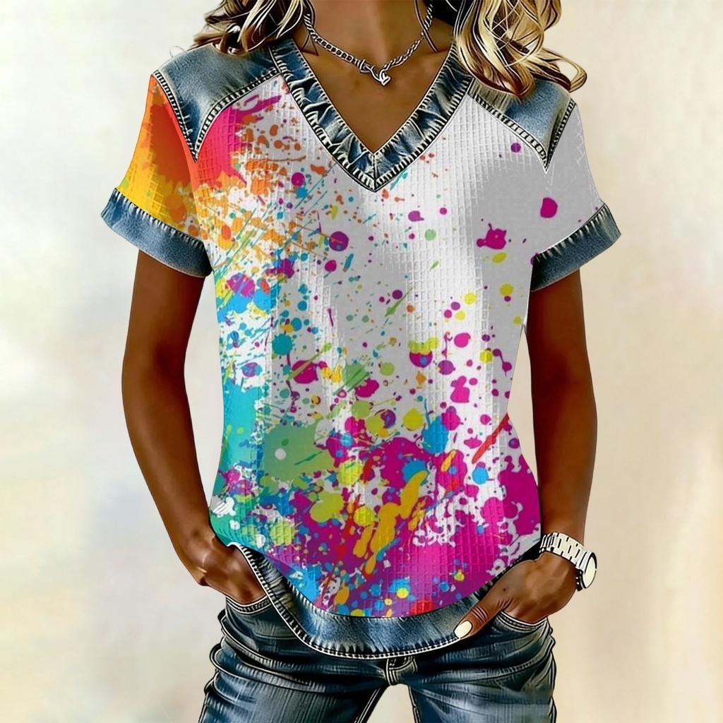 Women's Fashion Casual Retro Print Top