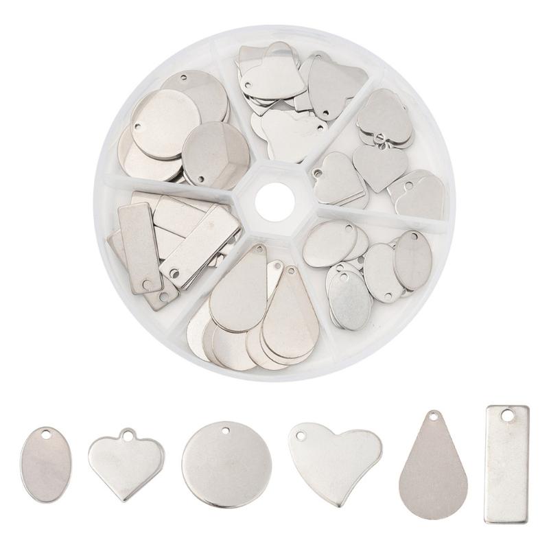 HX6F Stainless Steel Jewelry Pendant Charms In Multiple Shapes For Necklace Crafting