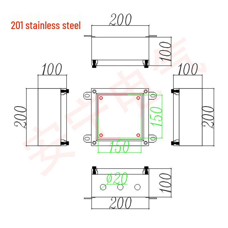 304 Stainless Steel Weatherproof Junction Box with UK Terminal, 316 Protection.