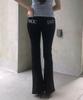 Mucent Lacsen Crack Back Lettering Bootcut Pants