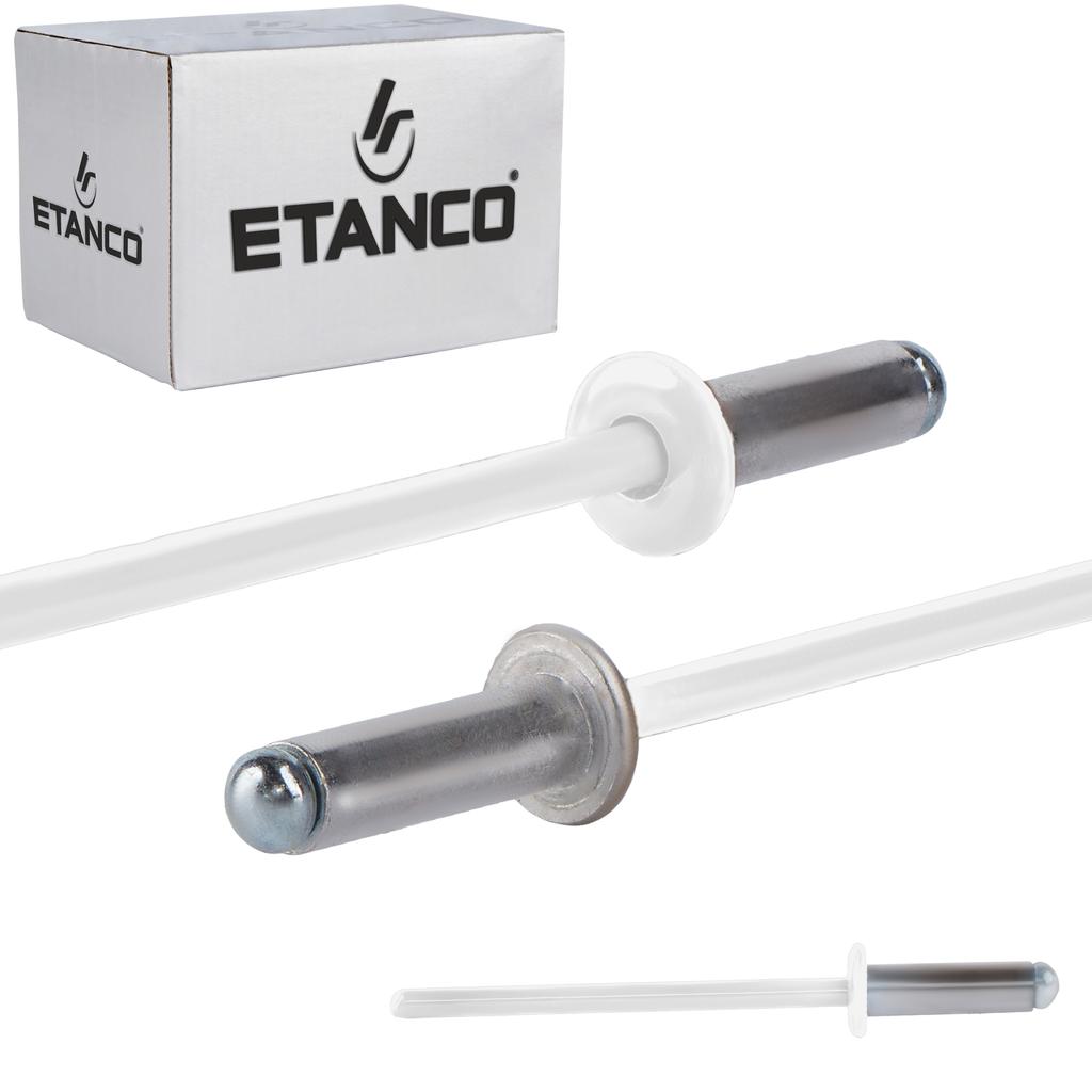 Aluminum open rivets 4x12mm RAL 9010