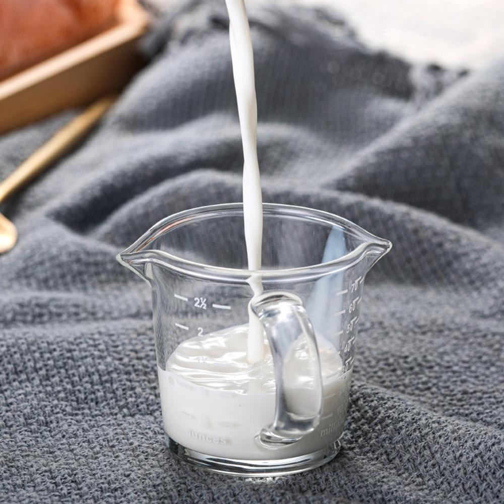 Espresso Shot Glass 70ml/150ml Double Spout with Pouring Handle High Temperature Resistant Easy To Clean Transparent Shot Glass