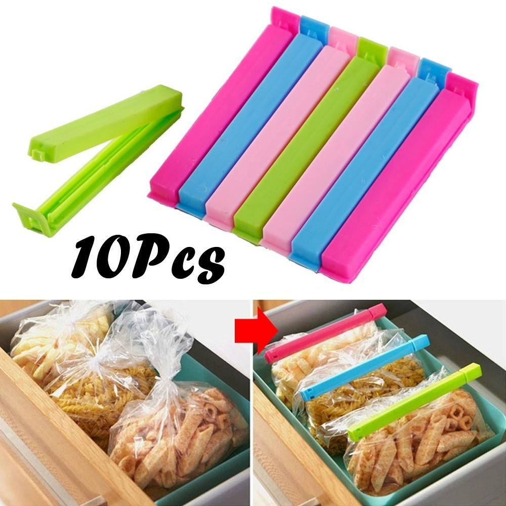 10pc Food Sealing Clip Home Kitchen Food Snack Sealing Pocket Clip Food Freshness Plastic Moisture-proof Leak-proof Sealing Tool