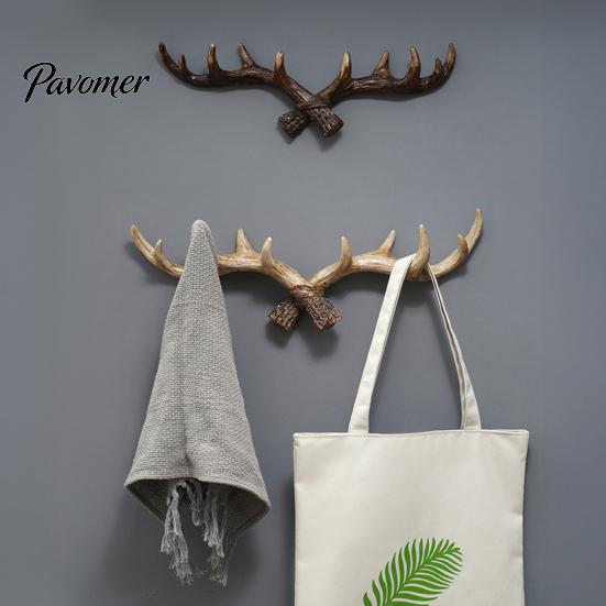Farmhouse Wall Hook Vintage Deer Antler Hook, Rustic Mounted Heavy Retro Coat Duty Decorative Hanger for Coats Keys Bags Hats Towels Entryway