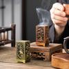 Square Vertical Incense Burner Small Alloy Incense Holder Indoor Aromatherapy Home Ornament Chinese Plum Inense Burners