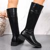 Fashion Autumn Winter Slip On Women Knee-High Boots Fashion Low Heels Shoes Female Elegant Slim Knight Booties