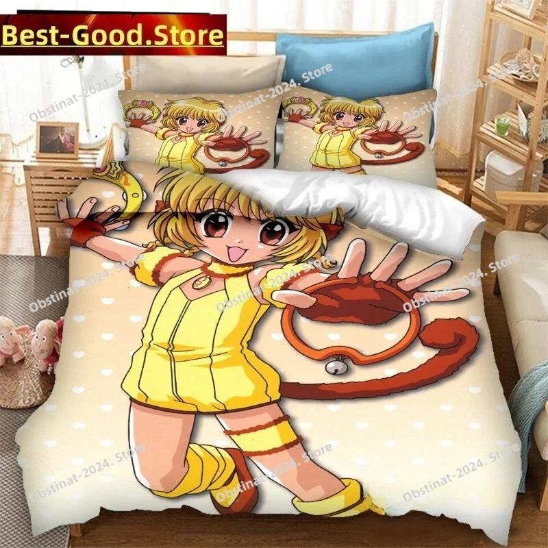 3D Anime Tokyo Mew Mew Bedding Set Duvet Cover Full Queen King Size Pillowcase Bed Print Bed Set Aldult Kid Bedroom Single Twin