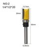 4 adet 1/4 Shank Şablon Trim Menteşe Zıvana Freze Ucu Düz End Mill Giyotin Temizleme Gömme Trim Zıvana Kesici ForWoodworking
