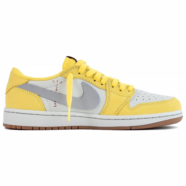 Travis Scott x Jordan Air Jordan 1 Low Vintage Basketbalové boty Dámské Kanárkově žluté DZ4137-700(Tým96-)