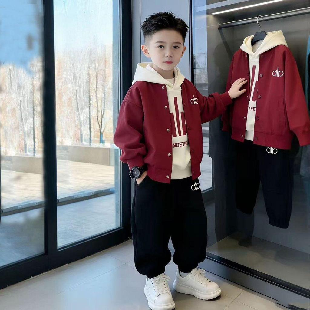 2026 Boys' Spring Baseball Uniform Set: Cool & Trendy Three-Piece Street Style