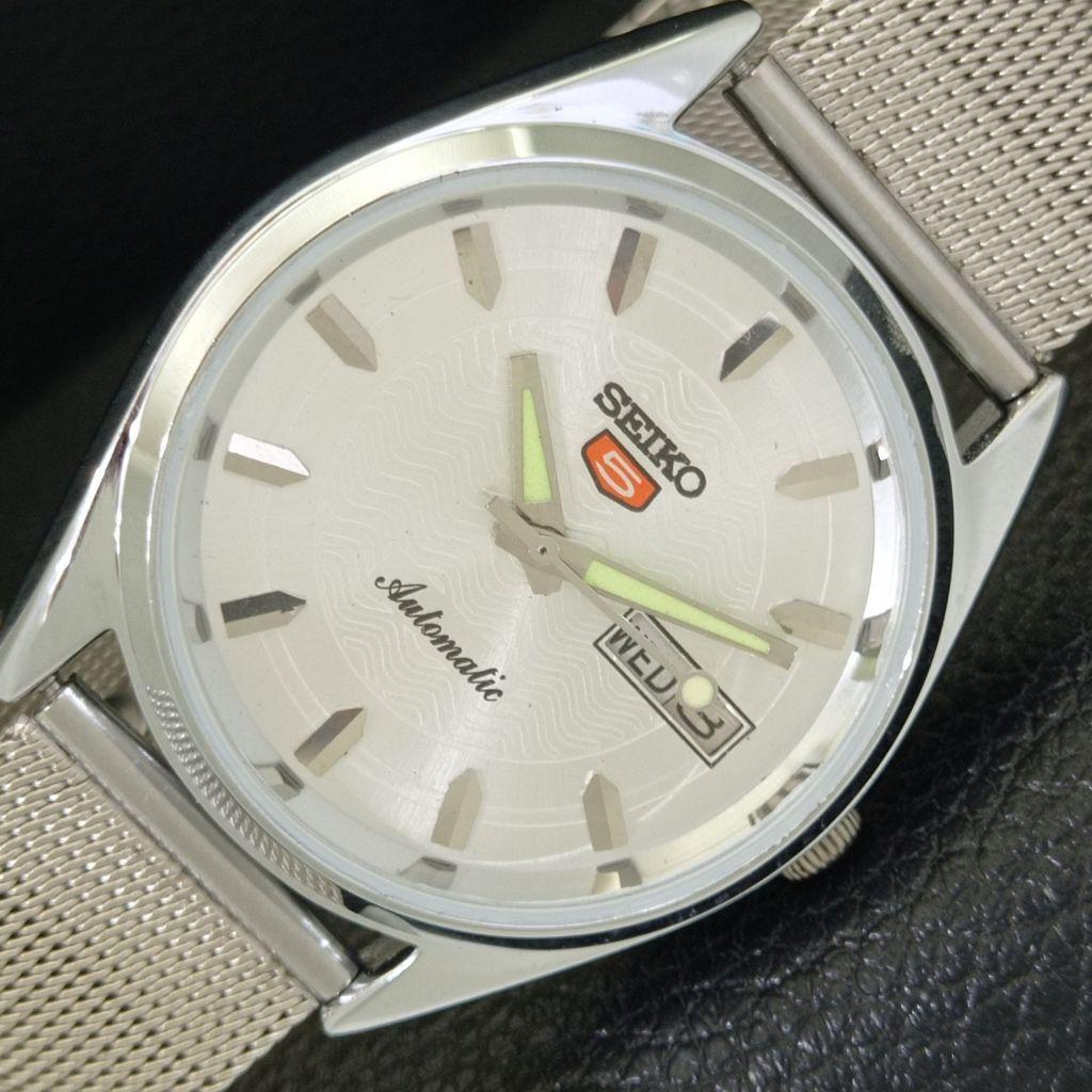 REFURBISHED VINTAGE SEIKO 5 AUTOMATIC 6309A JAPAN MENS SILVER WATCH A701720-5 R206c-a701720