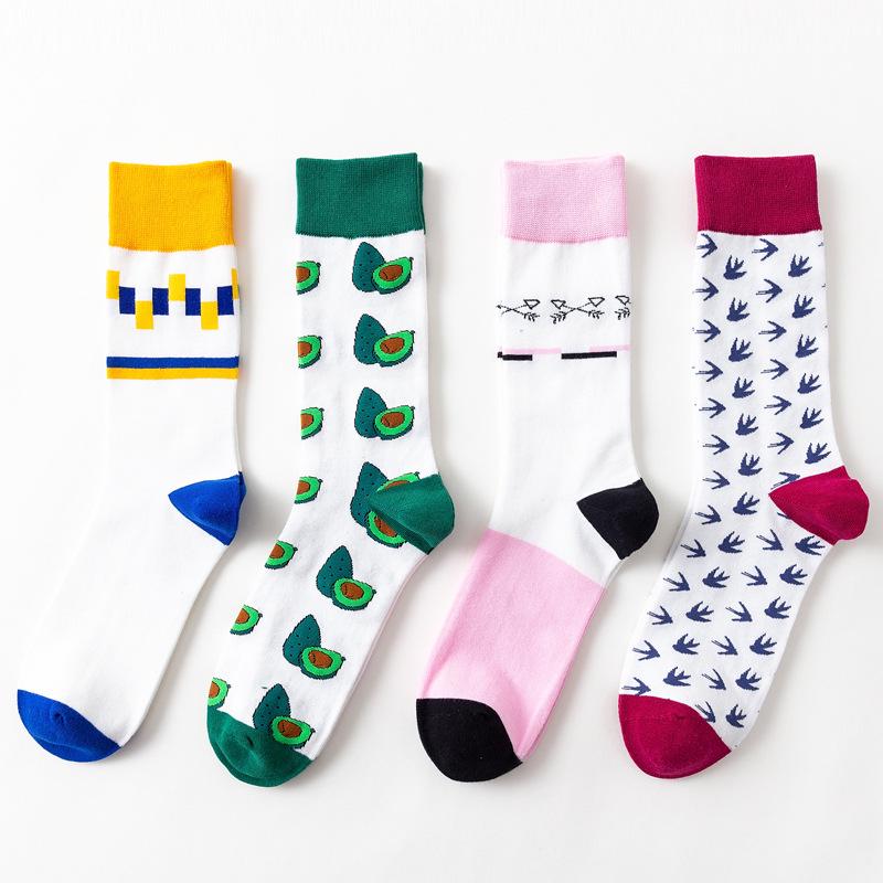 Fashion Women Socks Summer Colorful Novelty Combed Cotton Socks Casual Crew Socks Wedding Gift
