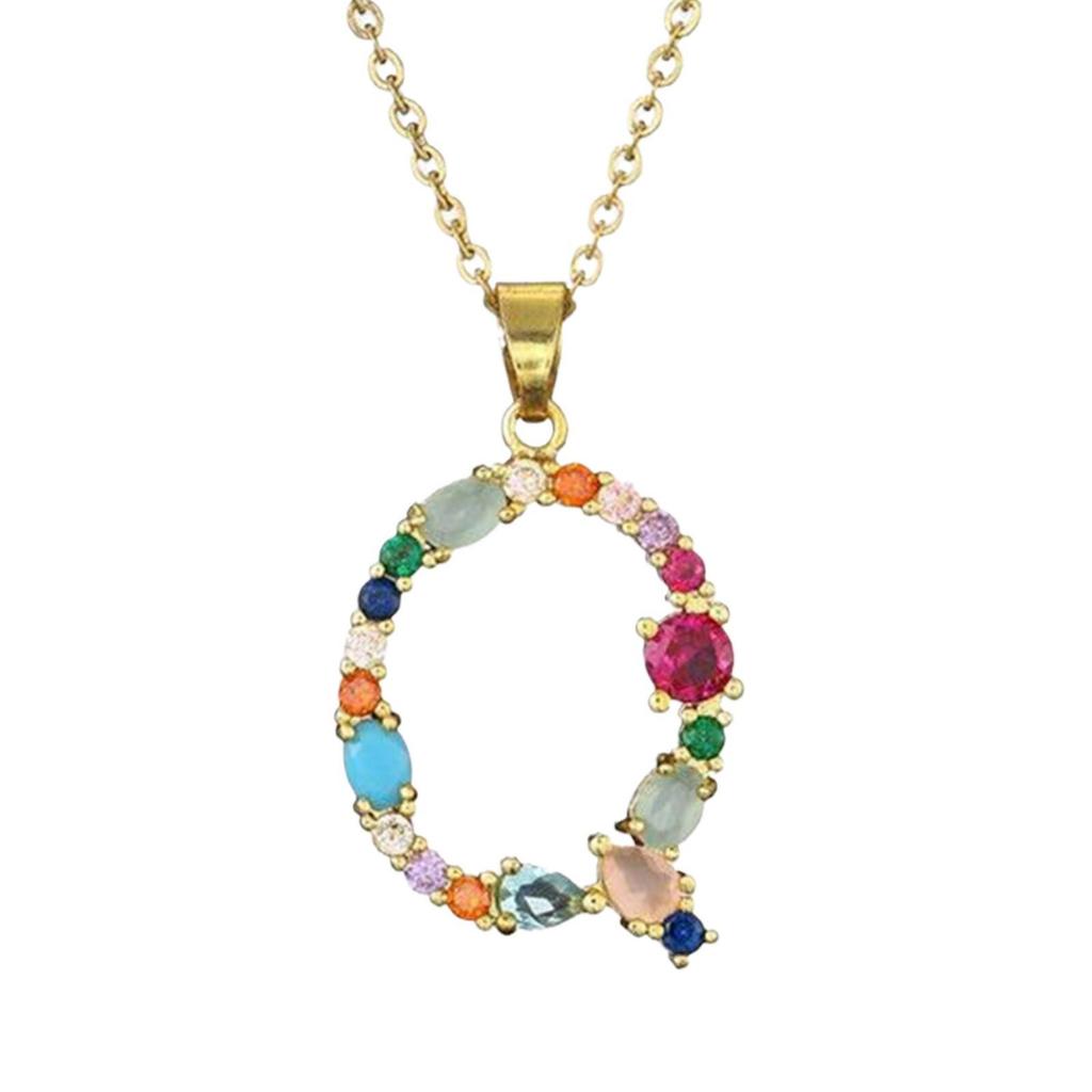Catena Personalizzata per Clavicola Hip-hop: Collana con Ciondolo Alfabeto in Rame e Zircone