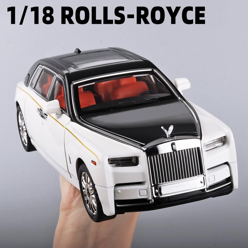 1:18 Rolls Royce Phantom Luxusauto Legierung Druckguss Metallmodell Ton & Licht Rückziehspielzeug Trendiges Ornament Geburtstagsgeschenk Für Jungen