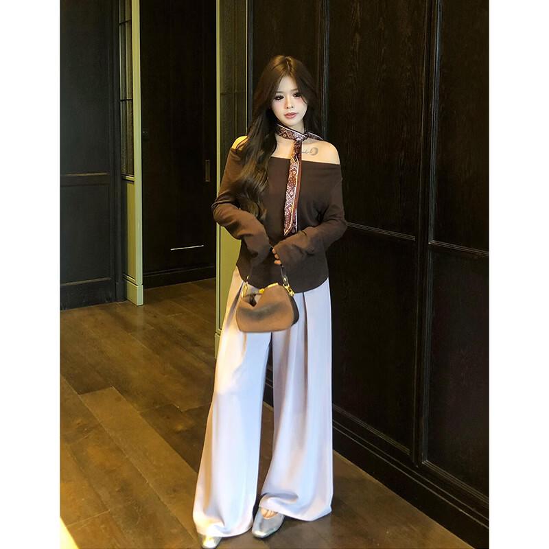 Women s Plus Size Draped Wide-Leg Trousers L