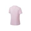 Li Ning Solid Color Letter Print Round Neck Pullover Short Sleeve T-Shirt Women Tops Pink ATST590-3