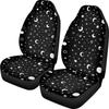 Pehede Car Seat Cover Moon Stars Planet Front for Cars, Easy To Tall Cover Set, Accessories Auto Trucks Van SUV,2 Packs