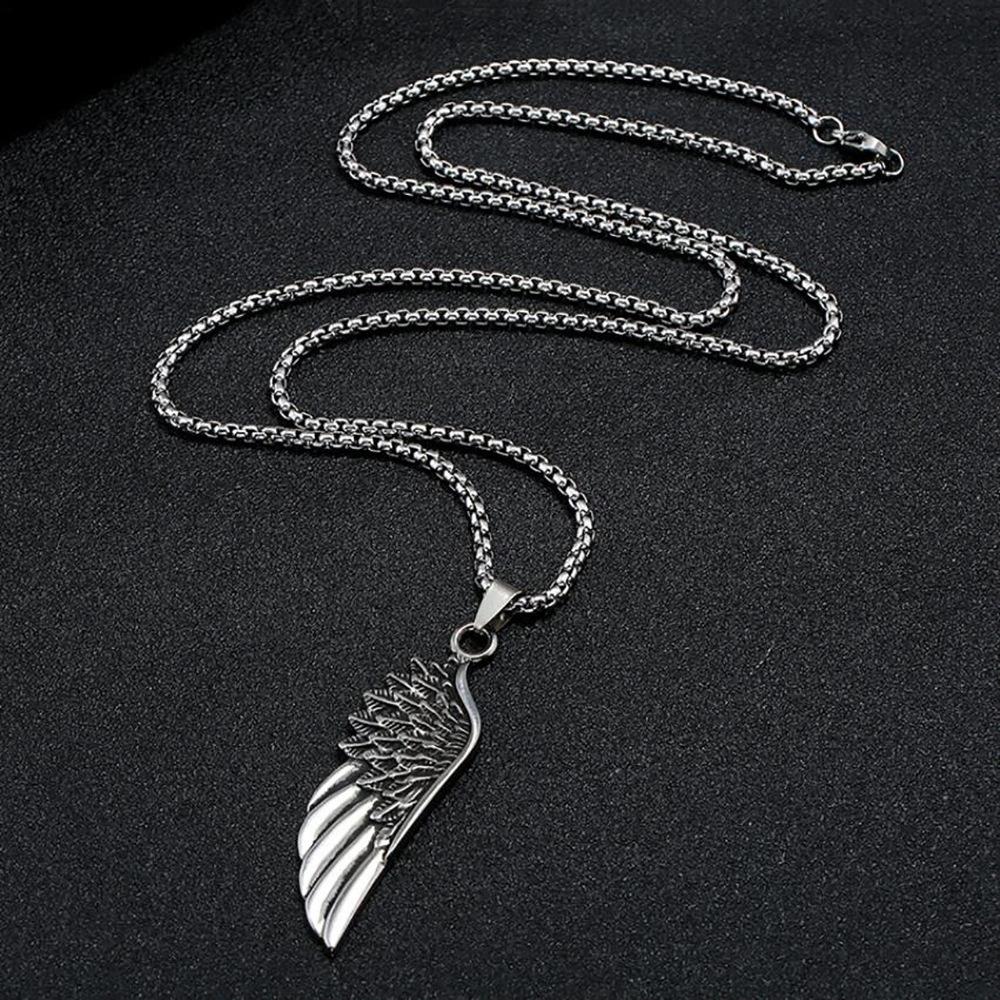 Creative Angel Wings Alloy Necklace Men'S Hip Hop Collarbone Chain Teen Cool Pendant Necklace Female Tide