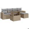 VidaXL Garden Lounge Set with Cushions 6 Pcs Beige Braided Resin 3326300
