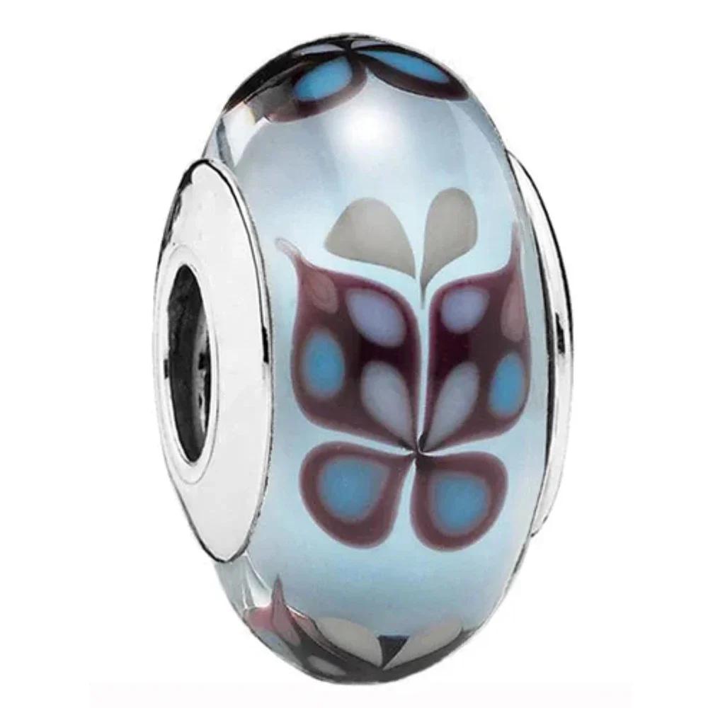 Copper Murano Glass Charms Fit Original Bracelets Round Murano Glass Charms Beads Diy Women Jewelry Gifts For Women
