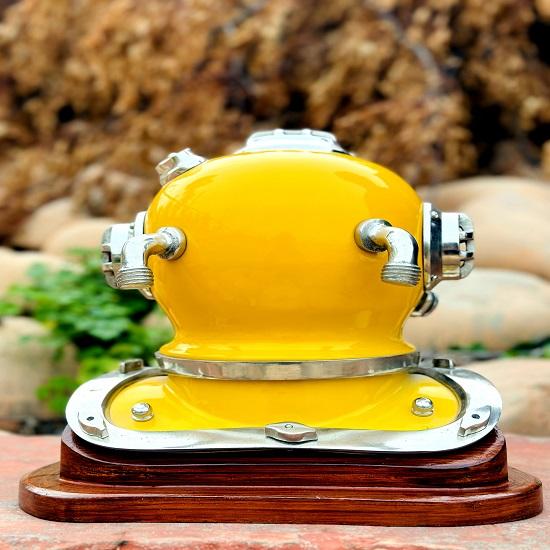 Scuba Diving Helmet 30.48 Cm Yellow US Navy Mark V Divers Helmet Marine Deep Diving Helmet Diving Helmet Mark V Diving Helmet with Base