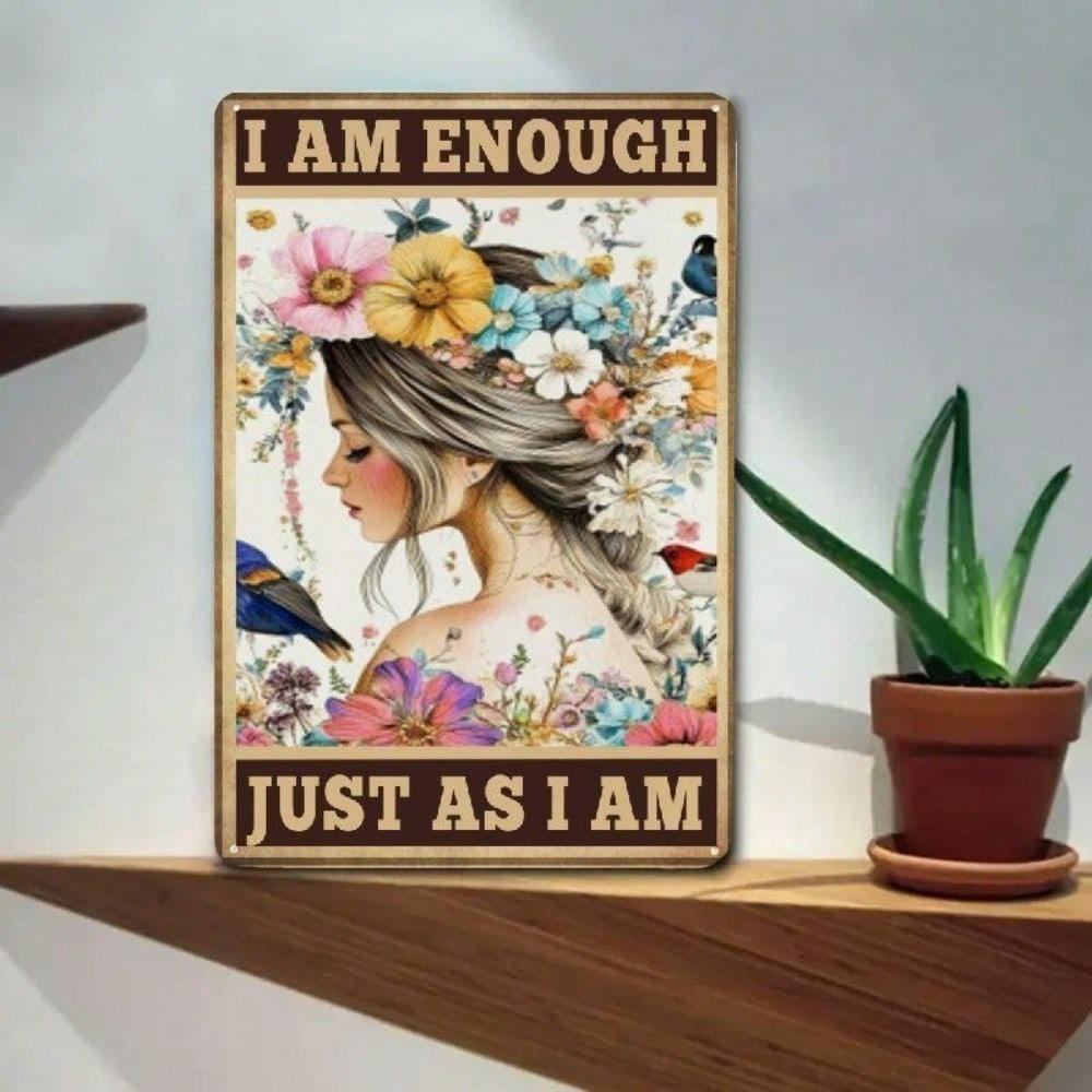 Metal Wall Art Positive Affirmation Inspirational Quote Sign Home Office Decor