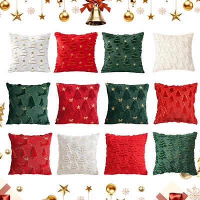 Weihnachtsbaum Dekoratives Kissenbezug Überwurf Kissenbezug Weicher Plüsch Kissenbezug für Couch Sofa Weihnachten Winter Heimdekoration
