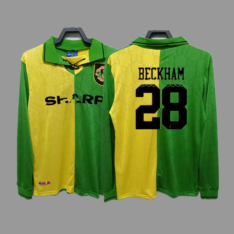 Man L Retro Jersey Football Jersey No. 7 Beckham Cantona C Ronaldo Rooney Giggs Jersey