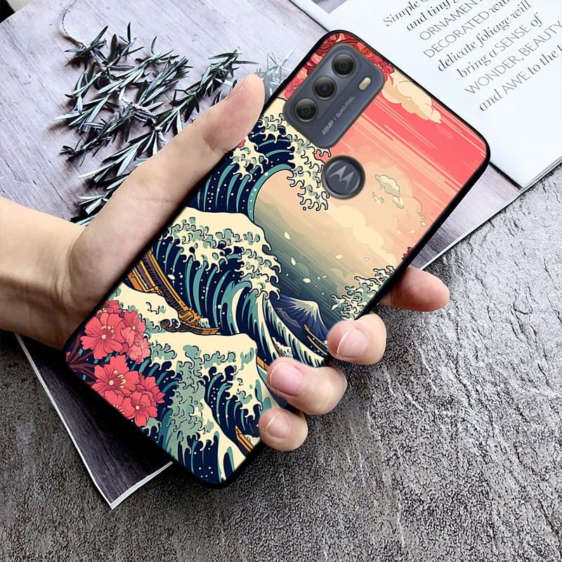 Great Wave Of Kanagawa Art Case For Motorola G84 G22 G32 G34 G52 G10 G20 G30 G60 G60S G13 G50 G54 G62 G53 G72 G85 G24 Power