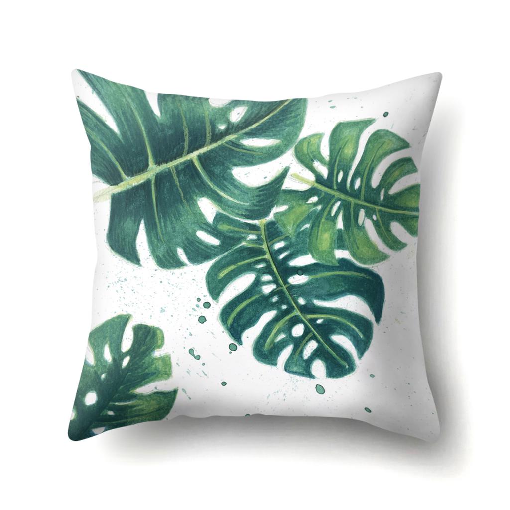 New Small and Fresh Green Leaves Polyester Pillow Case