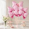 6Pcs Reusable Aluminum Foil Balloons Blue Pink Party Balloons Bow Balloons  Birthday Party