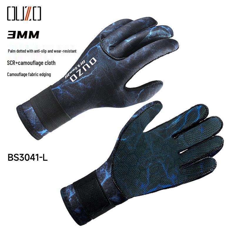 

3mm Diving Gloves: Scratch-Resistant, Non-Slip, Cold-Proof, Thickened Warm Gloves for Winter Swimming and Fishing XL