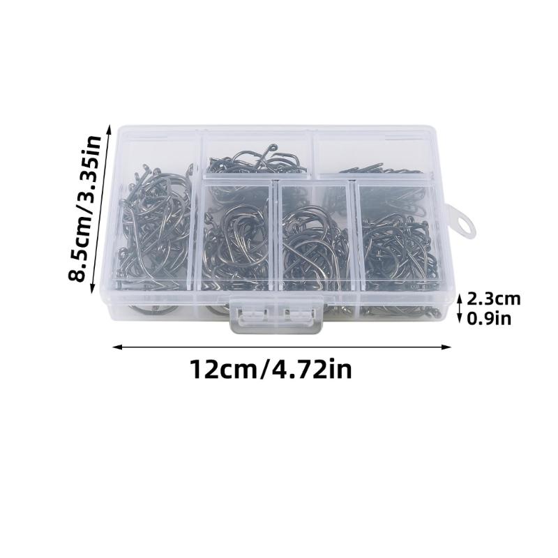 160pcs Barbed Fish Hook With Eye Metal Eyed Sea Fish Hook for Metal Fishing Tackle Rustproof Single Hook Enduring