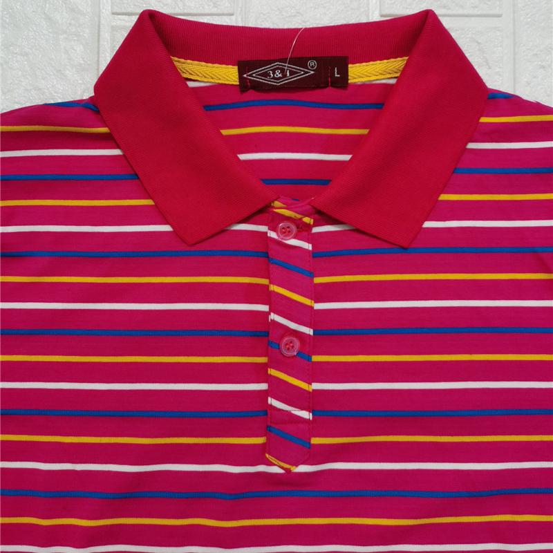 Women's Long-sleeved Cotton Polo Collar Long-sleeved T-shirt Striped Stretch Repair Bottoming Shirt