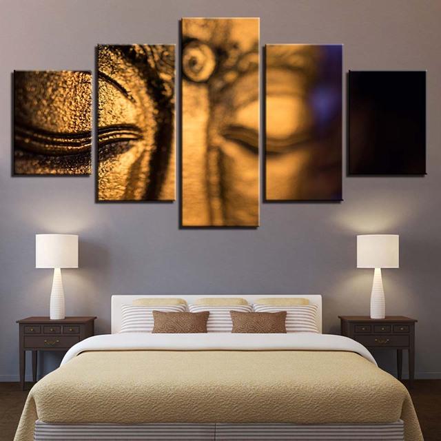 Obraz na płótnie wydruki hd Home Decor 5 sztuk budda Wall Art nowe klasyki modułowy obraz na nocny plakat z grafiką w tle