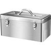Kwueiit Stainless Steel Tool Box, Large Suitcase for Hardware and Electricians, Portable Tool Box with Large Capacity, Corrosion-Resistant, Rust-Resis